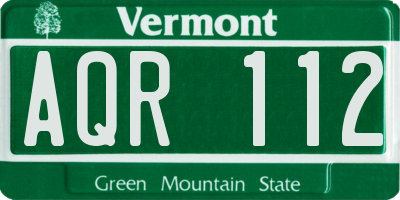VT license plate AQR112