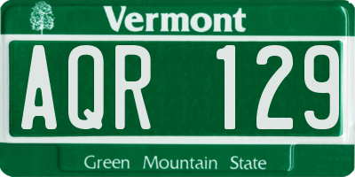 VT license plate AQR129