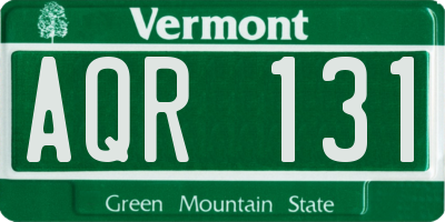 VT license plate AQR131