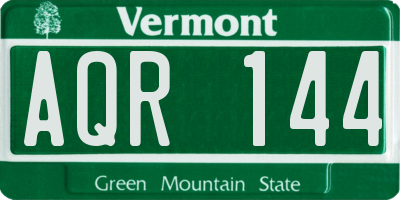 VT license plate AQR144