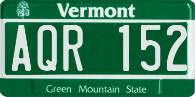 VT license plate AQR152