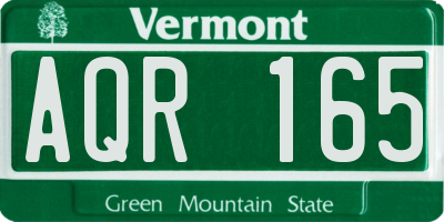 VT license plate AQR165