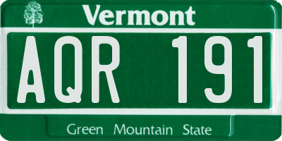 VT license plate AQR191