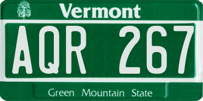 VT license plate AQR267