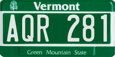 VT license plate AQR281