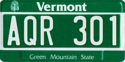 VT license plate AQR301
