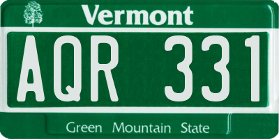 VT license plate AQR331