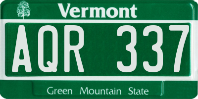 VT license plate AQR337