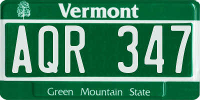 VT license plate AQR347