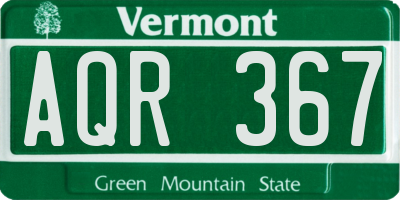 VT license plate AQR367