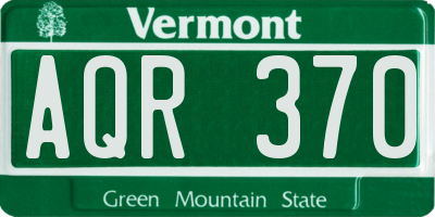 VT license plate AQR370