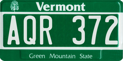 VT license plate AQR372