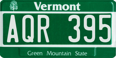 VT license plate AQR395
