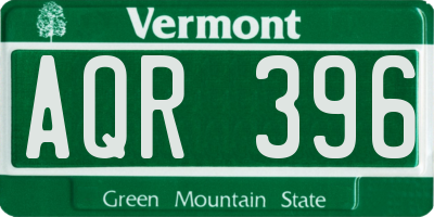 VT license plate AQR396