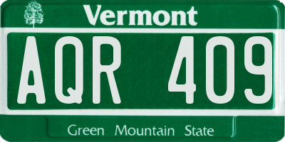 VT license plate AQR409