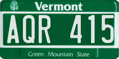VT license plate AQR415