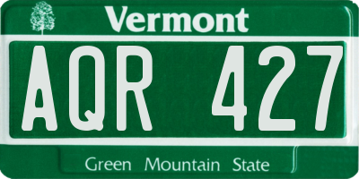 VT license plate AQR427