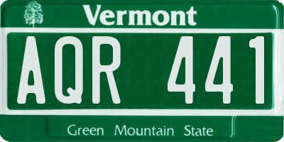 VT license plate AQR441