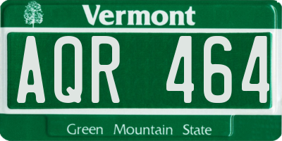 VT license plate AQR464
