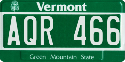 VT license plate AQR466