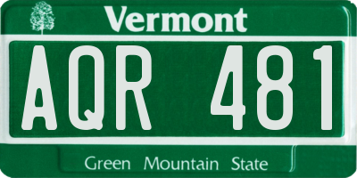 VT license plate AQR481