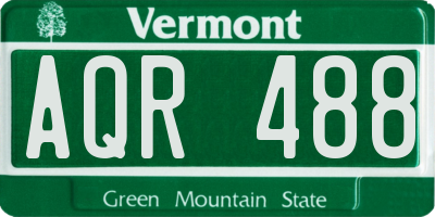VT license plate AQR488