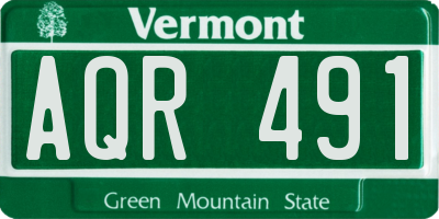 VT license plate AQR491