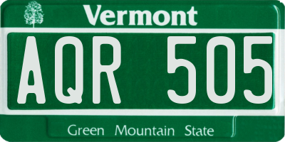 VT license plate AQR505