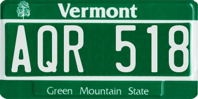 VT license plate AQR518