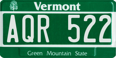 VT license plate AQR522