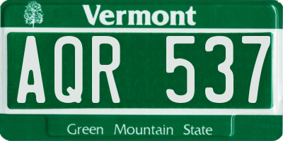VT license plate AQR537