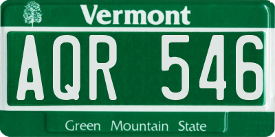 VT license plate AQR546