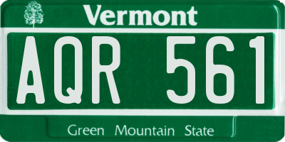 VT license plate AQR561