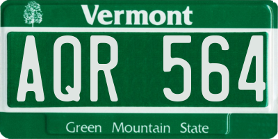 VT license plate AQR564