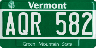 VT license plate AQR582