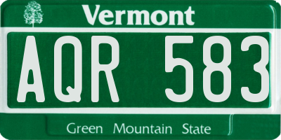 VT license plate AQR583