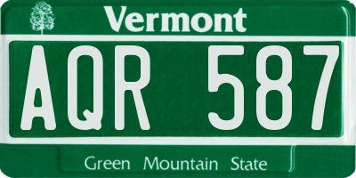 VT license plate AQR587