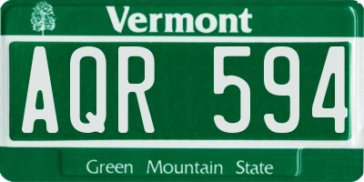VT license plate AQR594