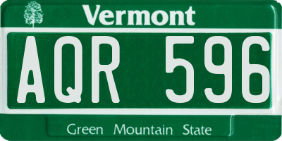 VT license plate AQR596