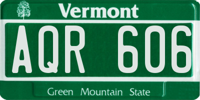 VT license plate AQR606