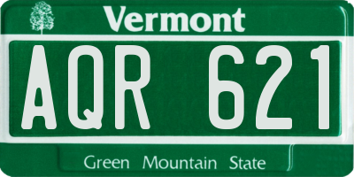 VT license plate AQR621