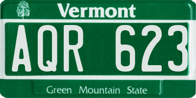 VT license plate AQR623