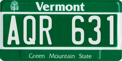 VT license plate AQR631