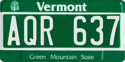 VT license plate AQR637