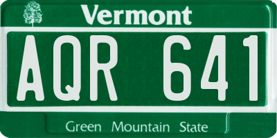 VT license plate AQR641