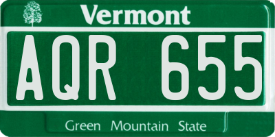 VT license plate AQR655