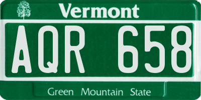 VT license plate AQR658