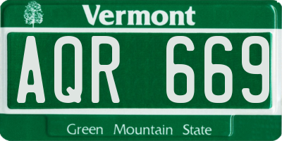 VT license plate AQR669