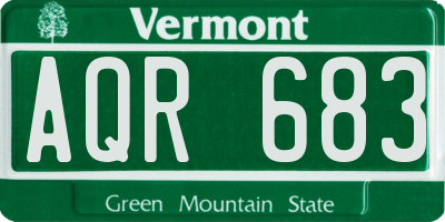 VT license plate AQR683