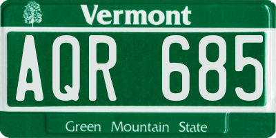 VT license plate AQR685